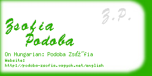 zsofia podoba business card